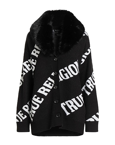 TRUE RELIGION Cardigan Black 65% Acrylic, 35% Nylon