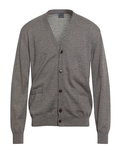 DALMINE Cardigan Tortora 100% Lana Merino