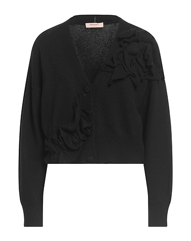 TWINSET Cardigan Nero 33% Viscosa, 23% Poliammide, 20% Cotone, 20% Lana, 4% Cachemire