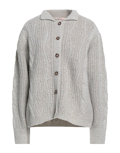 PUROTATTO Cardigan Light grey 82% Wool, 18% Cashmere