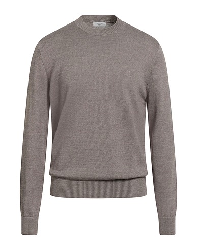 BECOME Pullover Tortora 50% Lana Vergine, 50% Acrilico