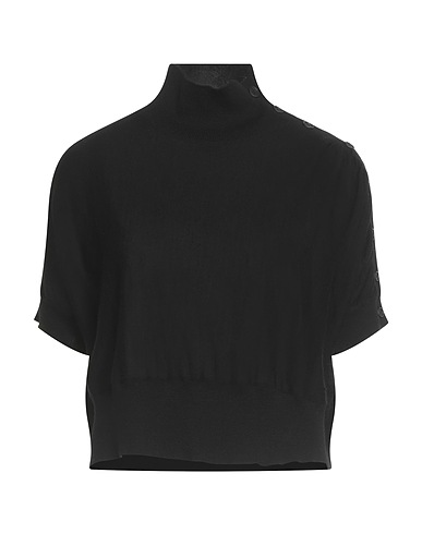 PINKO Polo neck Black 100% Wool, Nylon, Elastane