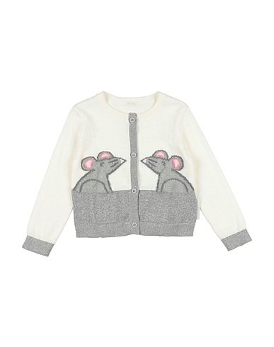 STELLA McCARTNEY KIDS Cardigan Bianco 95% Cotone, 5% Lana, Poliestere, Fibra di metallo
