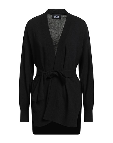 ALPHA STUDIO Cardigan Nero 40% Lana riciclata, 30% Viscosa EcoVero™, 20% Poliammide, 10% Cachemire riciclato