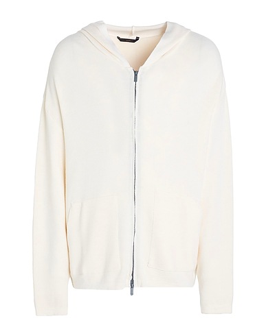 HEVÒ Cardigan White 50% Virgin Wool, 50% Acrylic