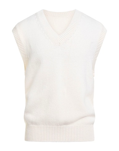 ROBERTO COLLINA Maglia Gilet Off white 90% Lana, 10% Cachemire