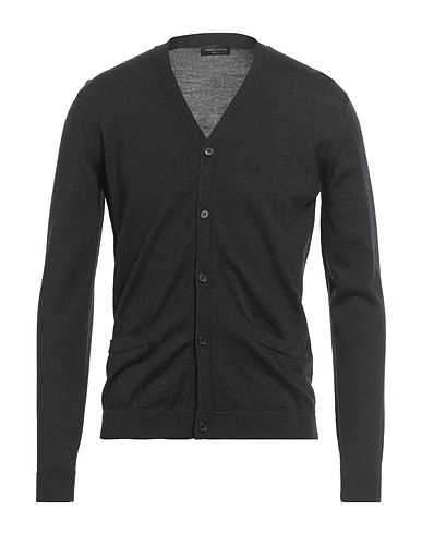 ROBERTO COLLINA Cardigan Charcoal 100% Merino Wool