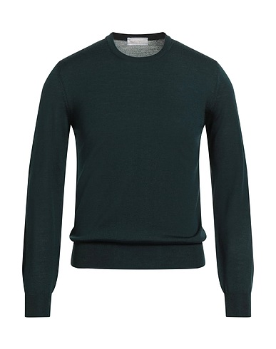 RICHARD OWE'N Sweater Dark green 100% Virgin Wool