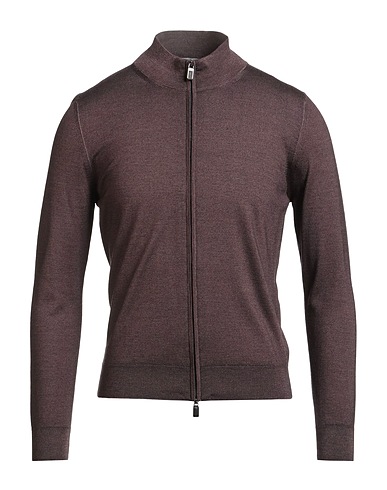 CANALI Cardigan Chocolate brown 70% Wool, 30% Silk