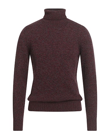 FERRANTE Polo neck Burgundy 100% Merino Wool