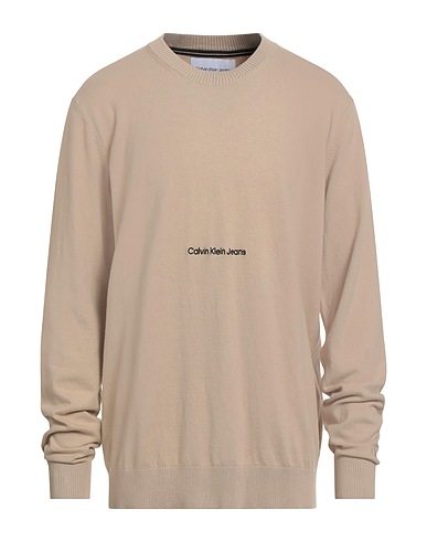 CALVIN KLEIN JEANS Pullover Beige 100% Cotone