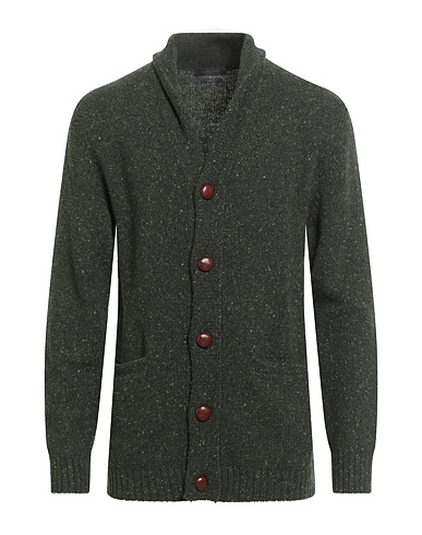 DANIELE FIESOLI Cardigan Verde militare 80% Lana Vergine, 20% Poliammide
