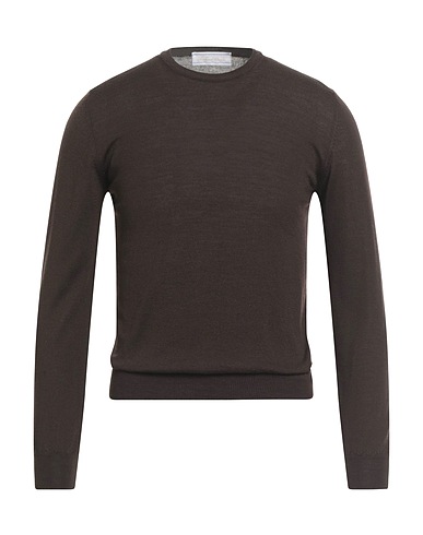 RICHARD OWE'N Jumper Chocolate brown 100% Virgin Wool