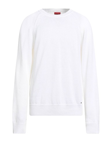 HUGO Jumper White 72% Linen, 28% Cotton