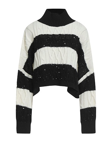SIMONA CORSELLINI Polo neck Black 50% Wool, 50% Acrylic, Polyamide, Polyester, Virgin Wool