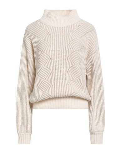SOALLURE Polo neck Beige 43% Viscose, 28% Acrylic, 15% Polyamide, 10% Metallic Polyester, 4% Wool
