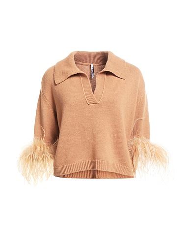 LIVIANA CONTI Jumper Camel 50% Cashmere, 50% Polyamide, Feathers