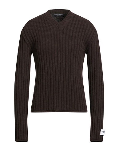 DOLCE&GABBANA Jumper Dark brown 100% Virgin Wool