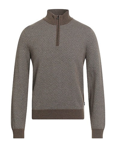 BOSS Sweater Military green 77% Virgin Wool, 23% Cotton