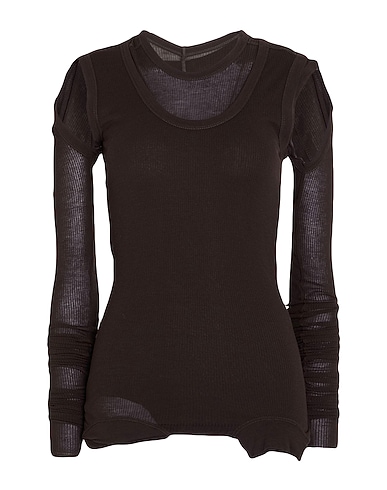 RICK OWENS Sweater Dark brown 88% Viscose, 12% Silk