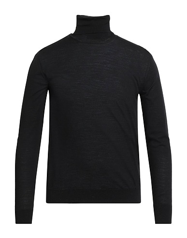 ROBERTO COLLINA Rollkragenpullover Schwarz 100% Wolle