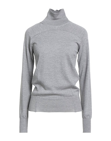 TOM FORD Polo neck Light grey 100% Virgin Wool, Calfskin