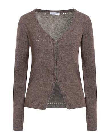 MAJESTIC FILATURES Strickjacke Maulwurfsgrau 70% Wolle, 30% Kaschmir