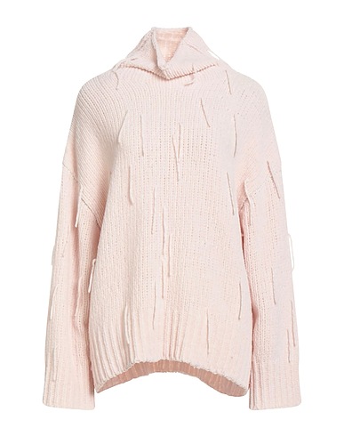 ROBERTO COLLINA Polo neck Light pink 100% Merino Wool