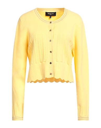 PAULE KA Ζακέτα Παστέλ κίτρινο 55% Βισκόζη, 45% Βαμβάκι