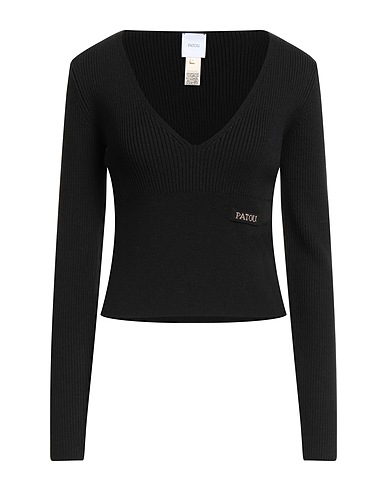 PATOU Pullover Nero 94% Lana Merino, 5% Poliammide, 1% Elastan