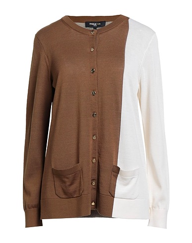 PAULE KA Cardigan Chocolate brown 54% Silk, 46% Cotton