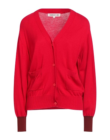 CHARLIE JOE Cardigan Red 100% Merino Wool