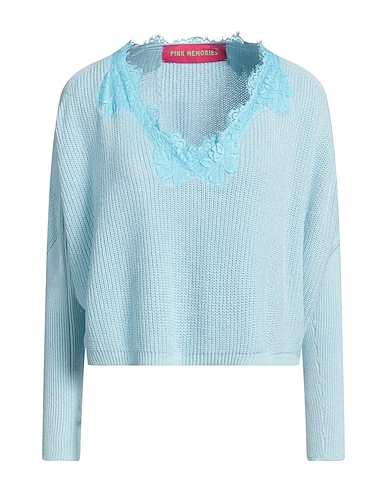 PINK MEMORIES Sweater Sky blue 50% Cotton, 50% Acrylic, Polyamide