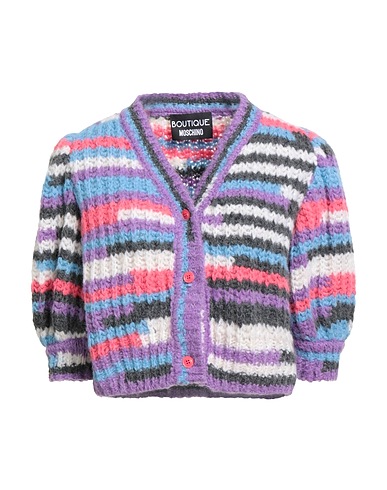 BOUTIQUE MOSCHINO Strickjacke Lila 40% Acryl, 36% Alpakawolle, 15% Wolle, 9% Polyamid