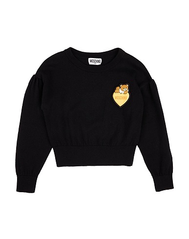 MOSCHINO KID Jumper Black 50% Cotton, 50% Wool, Polyester
