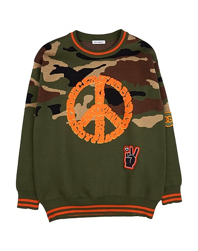 DOLCE&GABBANA Jumper Military green 100% Cotton, Viscose, Polyester