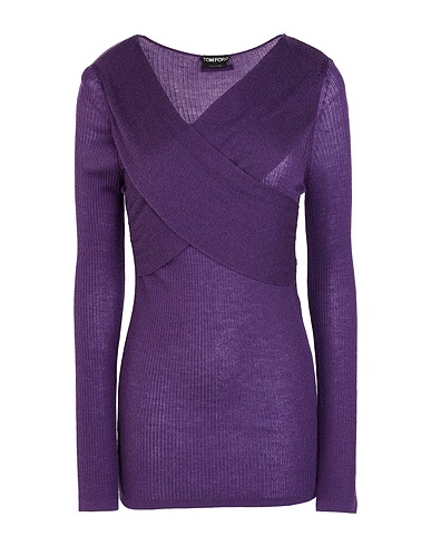 TOM FORD Cashmere blend Dark purple 70% Cashmere, 30% Silk