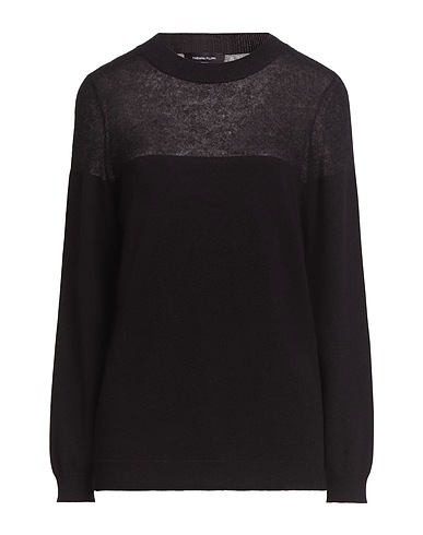 FABIANA FILIPPI Sweater Black 75% Virgin Wool, 15% Silk, 10% Cashmere, Mohair wool, Alpaca wool