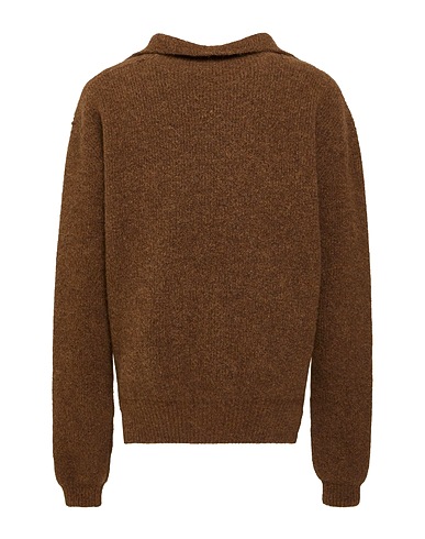 RICK OWENS Polo neck Brown 48% Alpaca wool, 30% Polyamide, 20% Wool, 2% Elastane