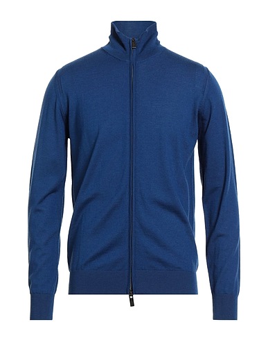 PAOLO PECORA Cardigan Bright blue 100% Wool