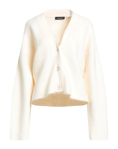 FABIANA FILIPPI Cardigan Cream 57% Virgin Wool, 22% Mohair wool, 12% Polyamide, 5% Elastane, 4% Wool