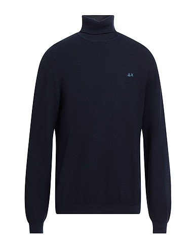 SUN 68 Polo neck Midnight blue 50% Merino Wool, 50% Cotton