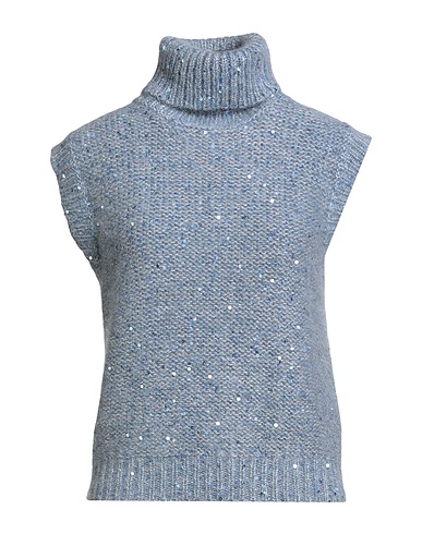 ELEVENTY Col roulé Bleu pétrole 44% Coton, 37% Laine mohair, 16% Soie, 3% Fibre métallique