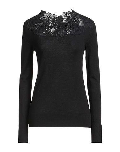 ERMANNO SCERVINO Свитер Чёрный 100% Шерсть мериноса, Полиамид, Полиэстер, Вискоза