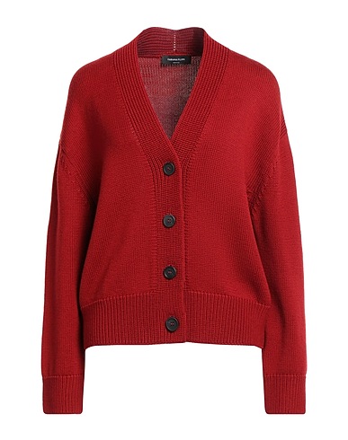 FABIANA FILIPPI Cardigan Brick red 100% Merino Wool, Horn