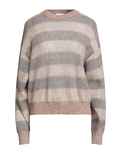 BRUNELLO CUCINELLI Jumper Light brown 50% Mohair wool, 36% Polyamide, 14% Wool