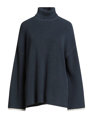 BRUNELLO CUCINELLI Polo neck Navy blue 100% Cotton, Ecobrass