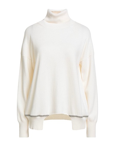 FABIANA FILIPPI Turtleneck Ivory 75% Virgin Wool, 15% Silk, 10% Cashmere, Ecobrass