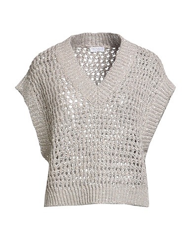 BRUNELLO CUCINELLI Jumper Grey 36% Silk, 34% Linen, 17% Polyamide, 13% Polyester