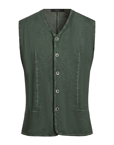 VNECK Waistcoat Dark green 95% Cotton, 5% Elastane